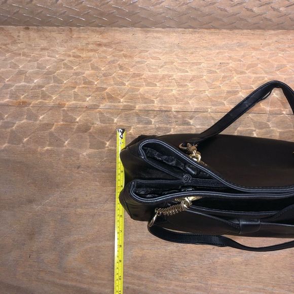 Karl Lagerfeld Black Leather Bow Gold Chain Handbag Purse, MSRP $198 - Picture 11 of 11